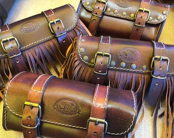 Portautensili Accessorio in pelle o cuoio per motociclo linea Pach