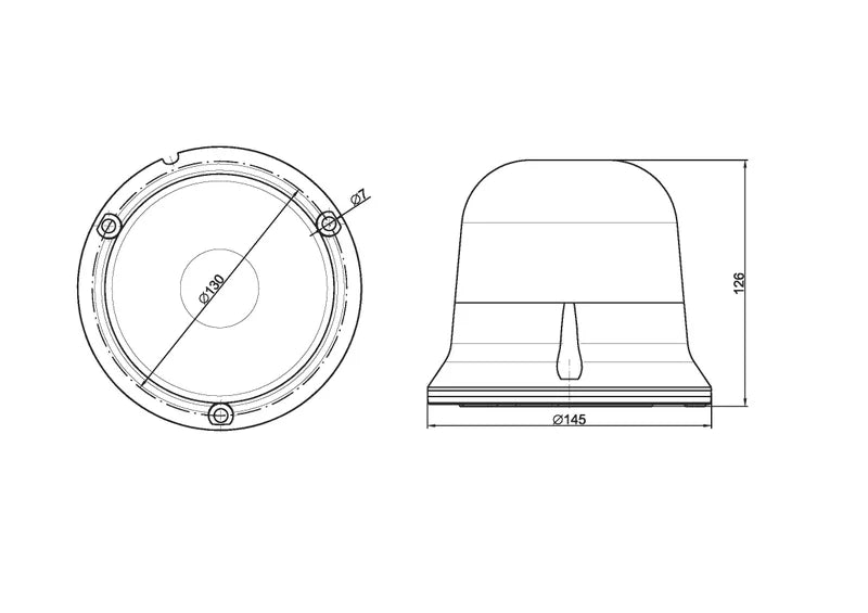 Fristom - R65 Lampeggiante a LED, doppio flash, 3 viti, 12/24V 1,5 m di cavo