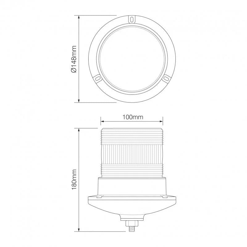 ElectraQuip - Lampeggiante a LED | 10-30v | con base di montaggio PC a bullone singolo