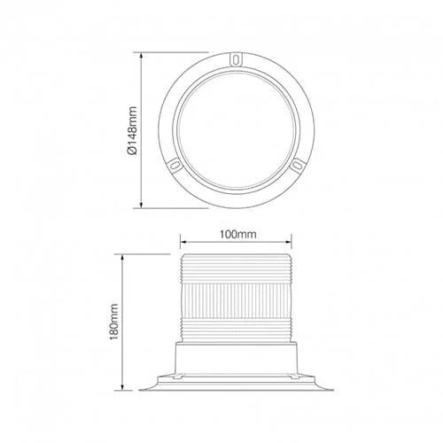 Tralert  ElectraQuip - R65 LED Flash/Swinglight 10 - 30v con montaggio magnetico su PC