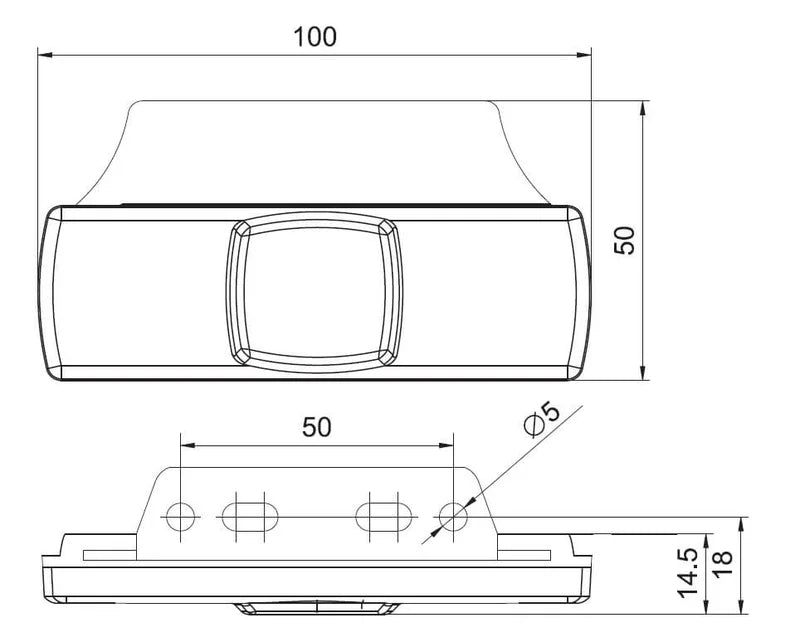 Tralert Fristom - Fanale di segnalazione a LED rossa | 12-24v | 50 cm di cavo