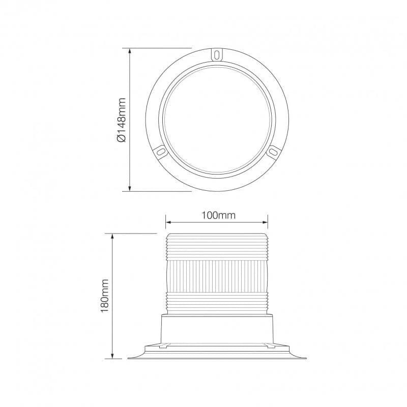 Tralert  ElectraQuip-R10 LED Flash/Swinglight 10 - 30v con base di montaggio magnetica per PC