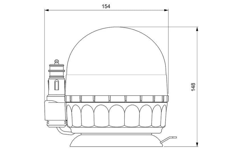 Vignal Group-Faro LED R65 ambra 12/24v montaggio magnetico, doppio flash