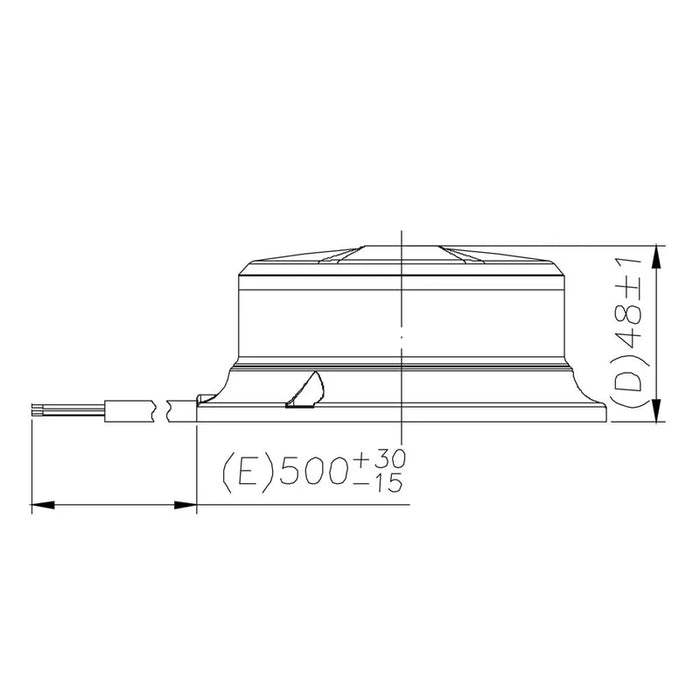 R65 -TRALERT - Torcia LED | ambra | con lente trasparente | 12-24v | R65 | 3 bulloni