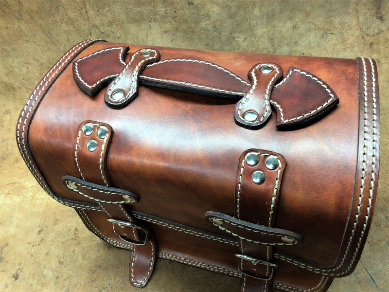 Borsa da viaggio in cuoio 3.5-4 mm. per portapacchi posteriore della tua Vespa e moto custom- NERO-