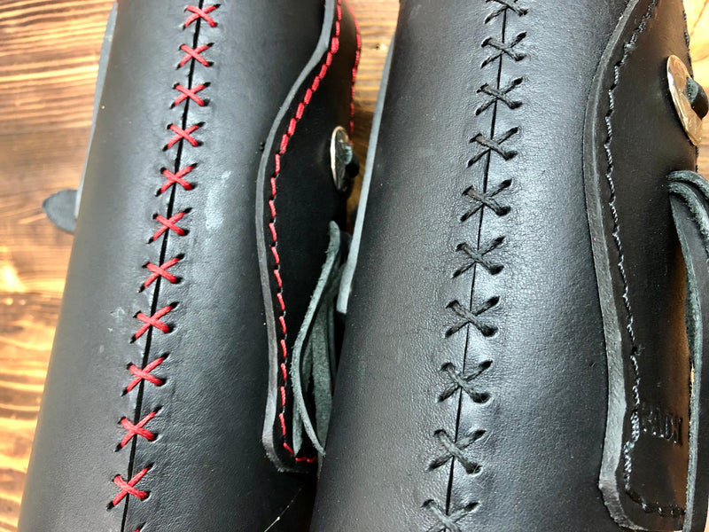 Porta borraccia termica in pelle per forcelle moto da 0,75-NERO-