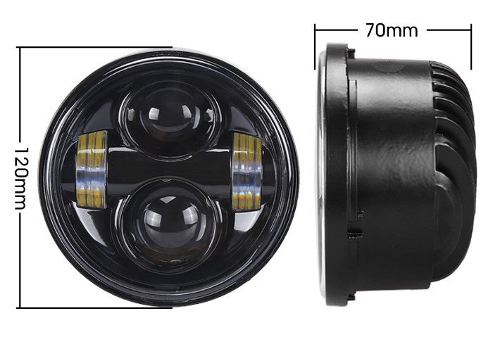 MOTORCYCLE FRONT LED HEADLIGHT ( HARLEY-DAVIDSON - 4.65 inches / Motorcycle Headlamps)