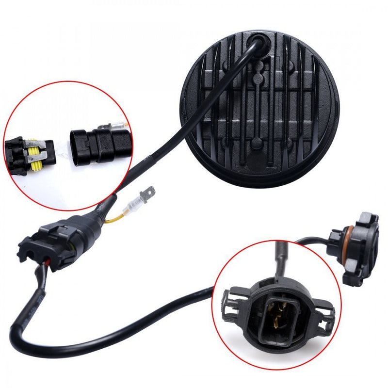 SET MOTORCYCLE FRONT LED LIGHTS FOR HARLEY DAVIDSON 4.5' FOG WITH HALO - 30W