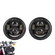 4.65" FRONT LED LIGHT SET - FOR FAT BOB - BLACK -