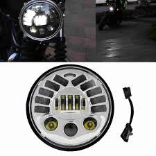 5.75" LED FRONT HEADLIGHT with Gravity Sensor for motorcycle and car - CHROME -