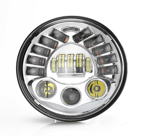 FARO LED 7" CON SENSOR GRAVITACIONAL - CROMADO -