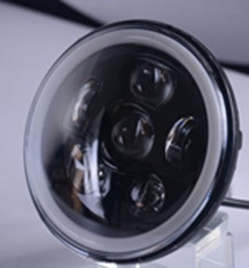 FARO LED 7" ANTERIORE CON HALO E RGB  PER MOTOCICLETTE E AUTO - CROMATO -