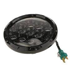 LED HEADLIGHT 7" REGULAR high/low beam - BLACK -