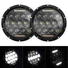 LED HEADLIGHT 7" REGULAR high/low beam - BLACK -