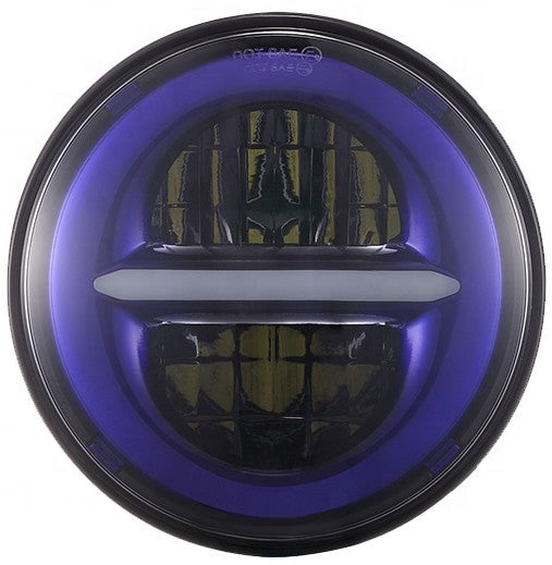 FARO LED CON CARCASA GRANDE DE 7" - FRONTAL FONDO AZUL