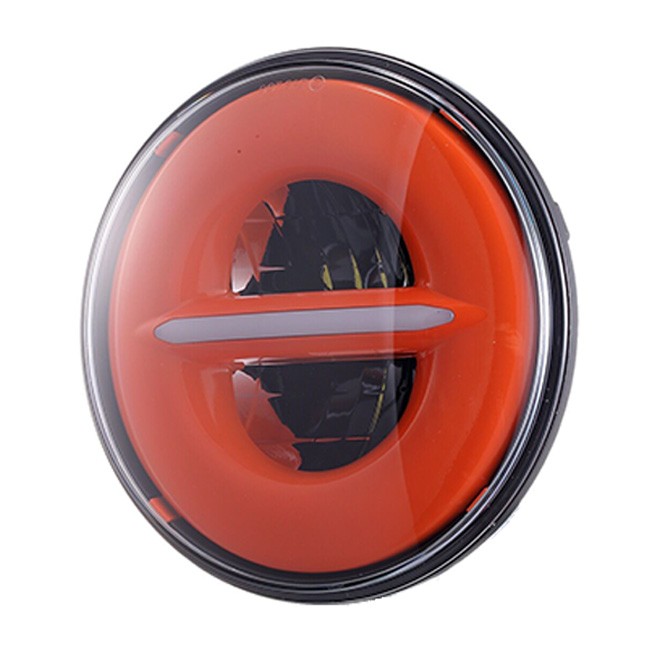 FARO LED CON CARCASA GRANDE DE 7" - FONDO NARANJA DELANTERO