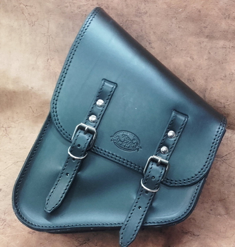 BOLSO CHOPPERS LATERAL "PACH" EN PIEL - MARRÓN OSCURO -