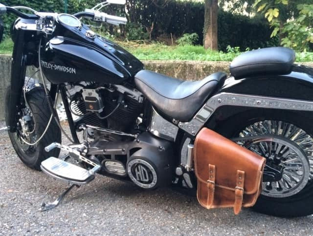 BOLSA CHOPPERS LATERALES HARLEY SOFTAIL "PACH" - PIEL - LADO IZQUIERDO -
