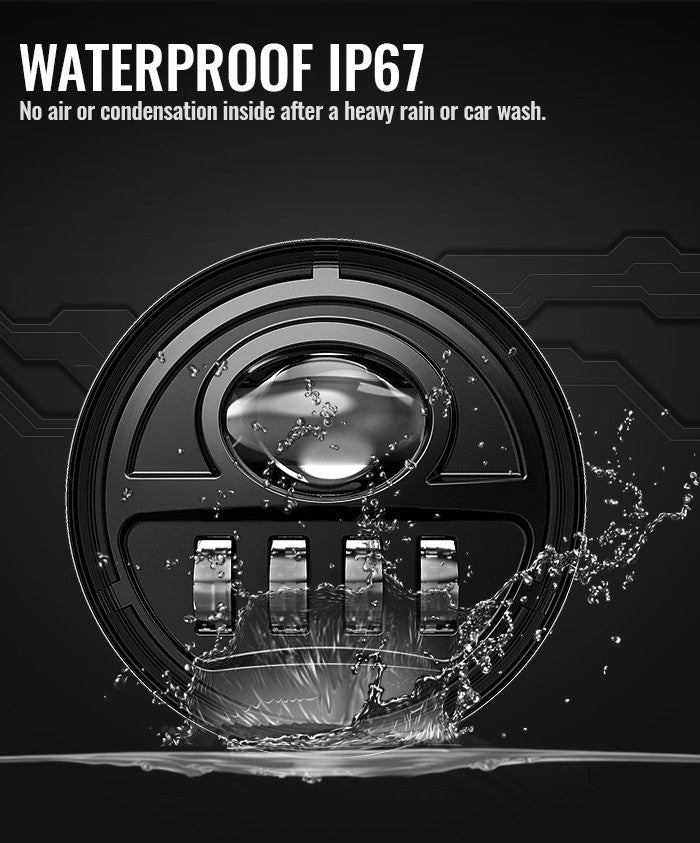 SET OF AUXILIARY LED FOG LIGHTS WITH BLACK BACKGROUND - 4.5"