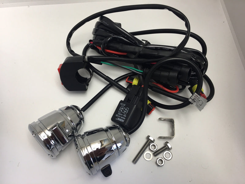 KIT DE 2 LUCES AUXILIARES LED 15W - CROMADAS - SUPER POTENTES