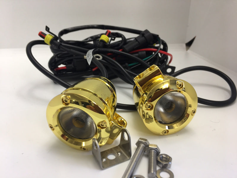 KIT DE 2 LUCES AUXILIARES 15 W - ORO - SUPER POTENTES
