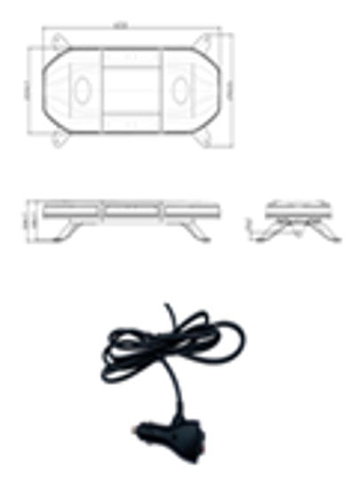 EMERGENCY STROBE SIGNAL BAR 234W-TRANSPARENT WHITE-