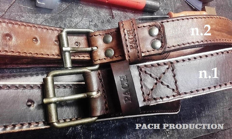 CINTURÓN DE PIEL NATURAL "PADCH" GROSOR 4 CM