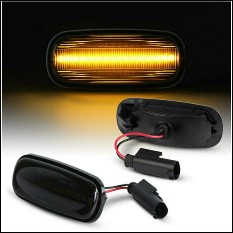 Kit de indicadores laterales LED para Land Rover Defender Freelander Discovery OEM XGB000030 XGB100310 - LENTE NEGRA
