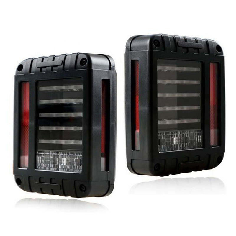 SET RECTANGULAR LED reversing headlight for Jeep wrangler JK/JKU direction indicator with smoked lens