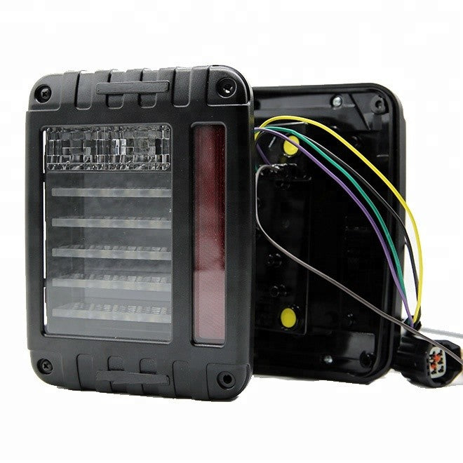 SET RECTANGULAR LED reversing headlight for Jeep wrangler JK/JKU direction indicator with smoked lens