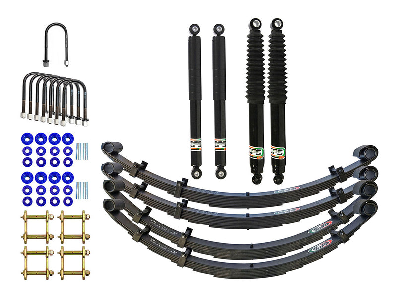 Kit sospensioni EFS ELITE rialzo +50 mm – Toyota Land Cruiser J40 1980-1987 (balestra occhio grande)