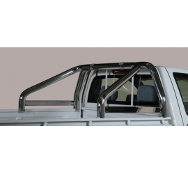 Roll Bar con scritta traforata Isuzu D-Max Crew 4WD 3.0 2004–2006 Inox nero Ø76 mm (RLSS/K/2142/PL)