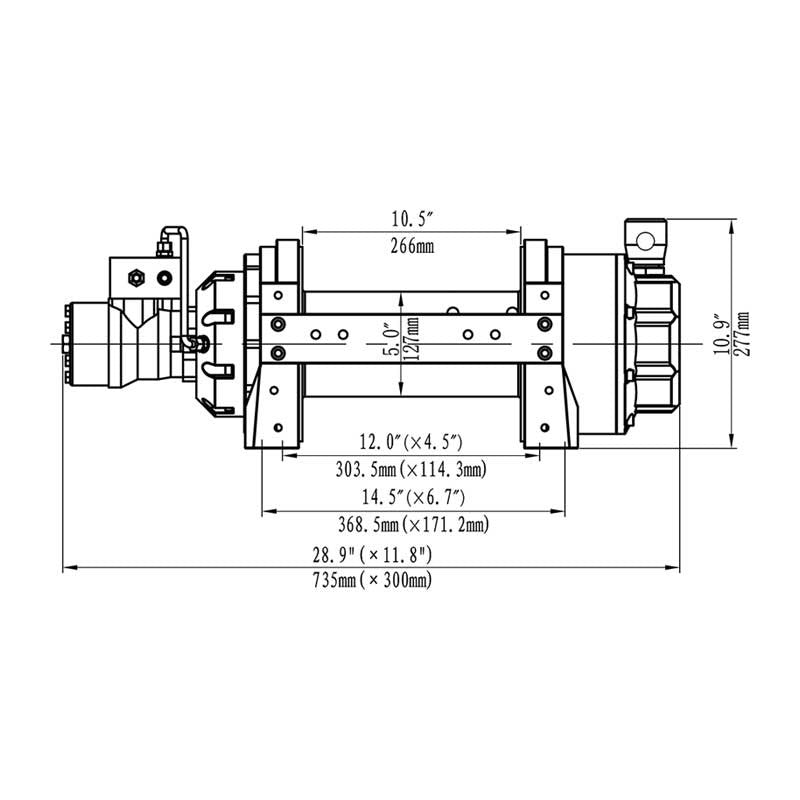 RUNVA HYDRAULIC WINCH 15000 lb - 6810 kg - STANDARD EU