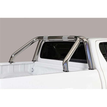 Roll Bar Toyota Hilux Double Cab dal 2021 Inox lucido Ø76 mm