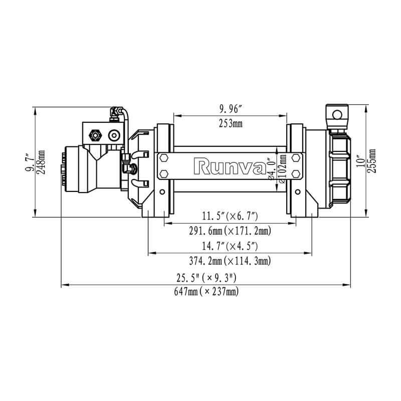 Runva HWV 10000 – Verricello idraulico 10.000 lb (4.536 kg) standard EN – immagine 2