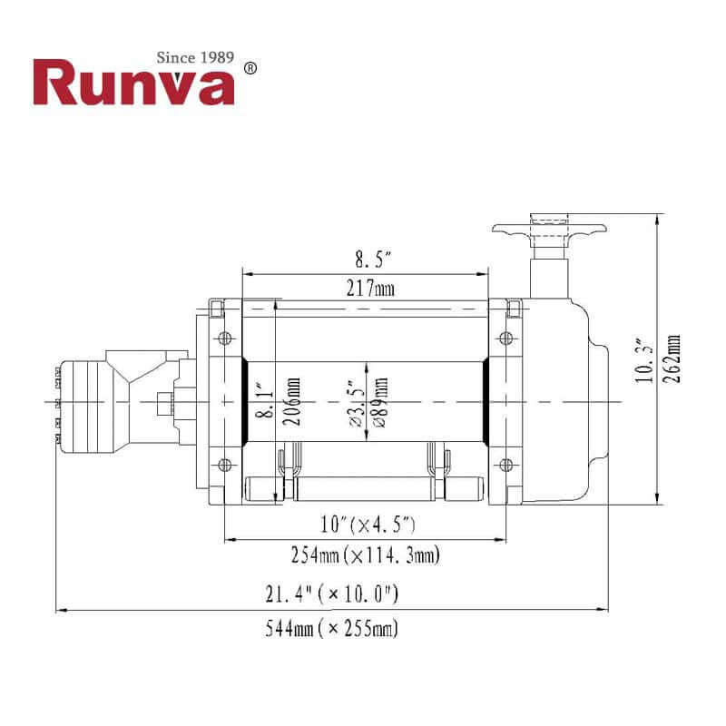 Runva HWN 15000 – Verricello idraulico 15.000 lb (6.804 kg) – immagine 2