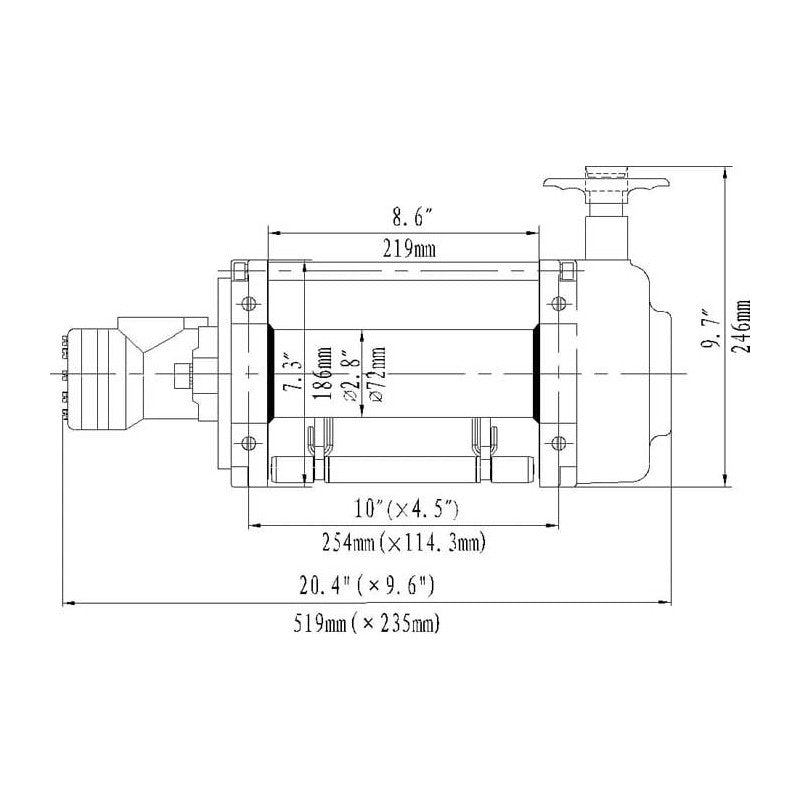 RUNVA HYDRAULIC WINCH 10000 lb - 4536 kg