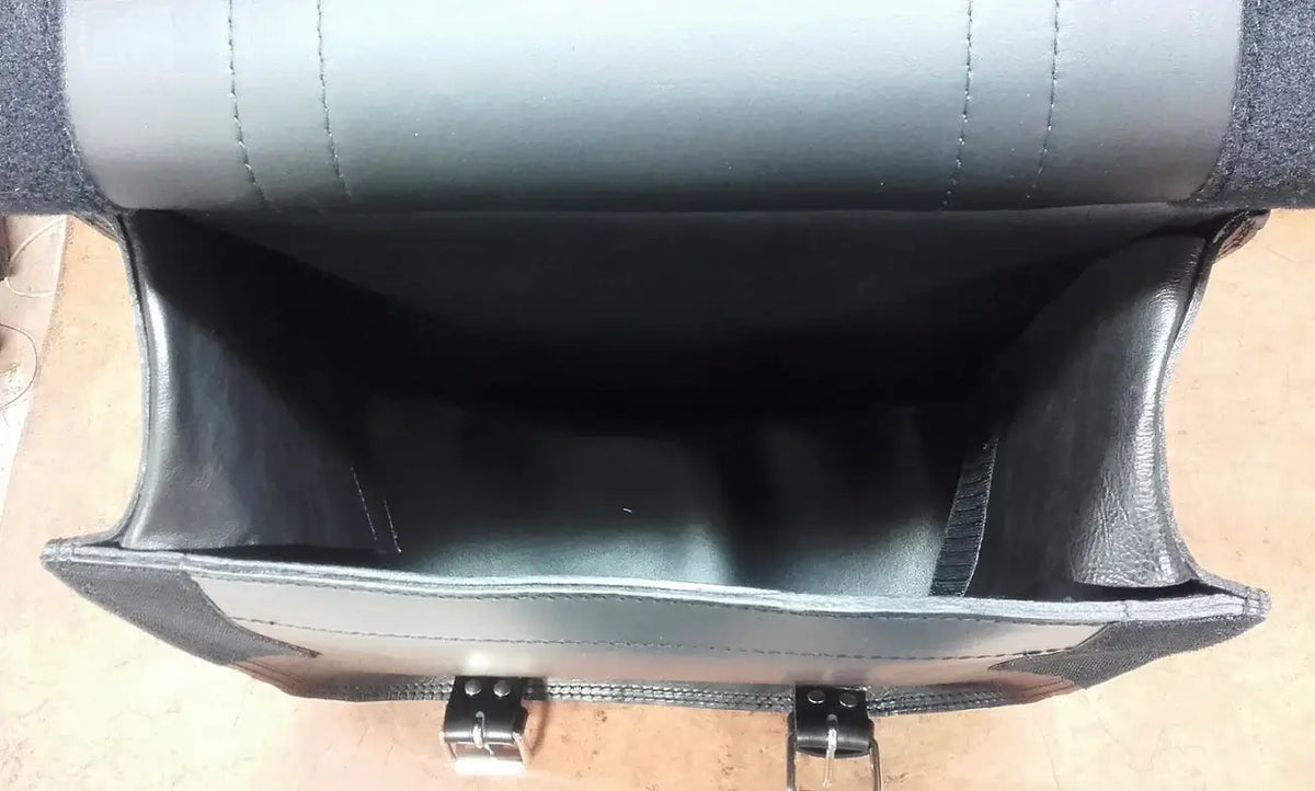 Borsa laterale per moto custom in cuoio 4mm.-Ner – immagine 7