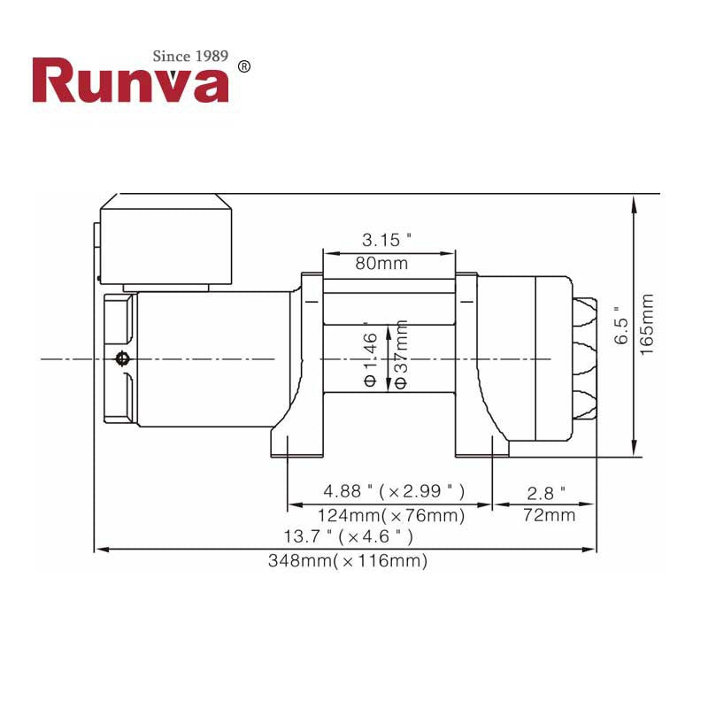 VERRICELLO ELETTRICO RUNVA 3500 lb - 1588 kg - 12V C/MANDO CS
