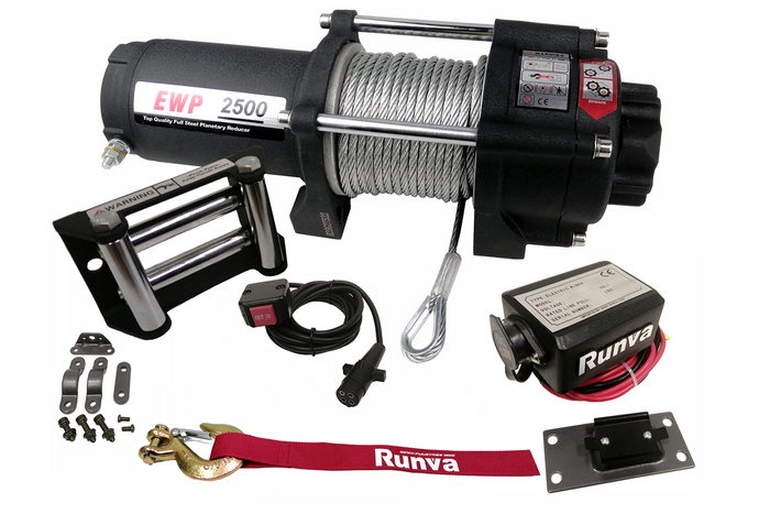 VERRICELLO ELETTRICO RUNVA 2500 lb - 1134 kg - 12V CON COMANDO CS