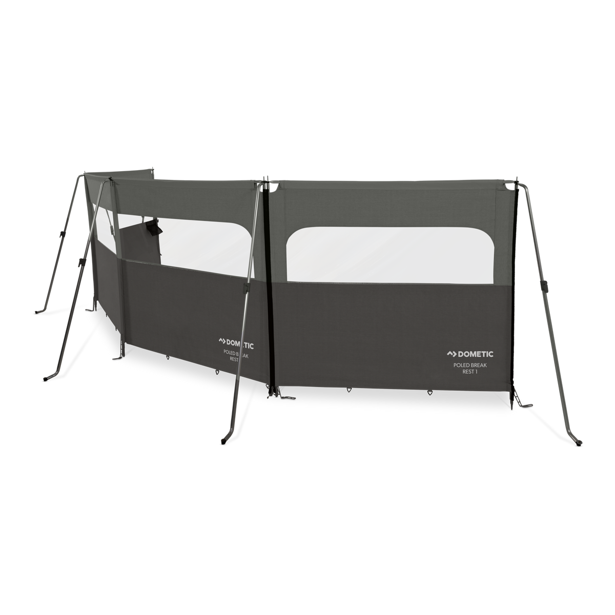 Frangivento con pali Dometic Poled Break Rest 3 montato a tre sezioni