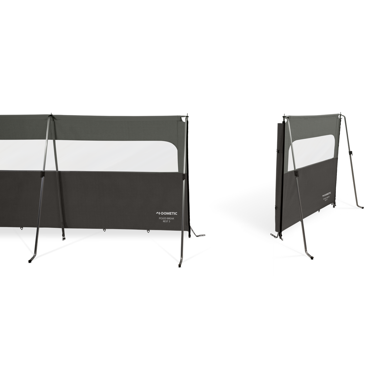 Due frangivento Dometic Poled Break Rest 1 affiancati