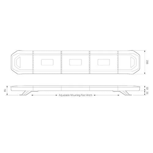 ElectraQuip - Barre luminose a LED | R65| 1586 mm | Modulo finale lucido | 10-30v