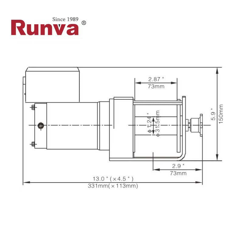 Runva EWX 3000 – Verricello elettrico 3.000 lb (1.361 kg) 12V con comando, fune sintetica – immagine 2