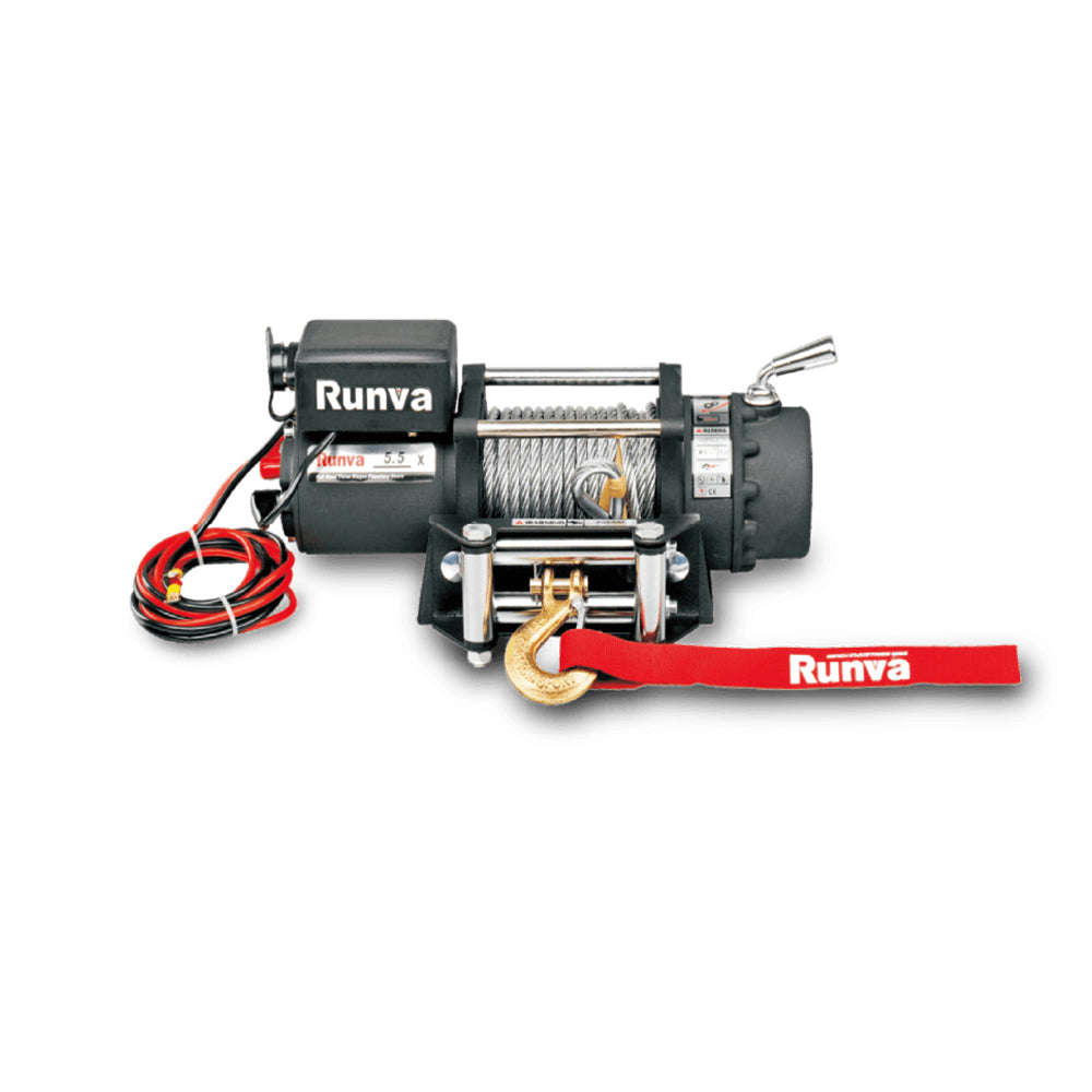Runva EWX 5500 – Verricello elettrico 5.500 lb (2.495 kg) 24V, cavo in acciaio