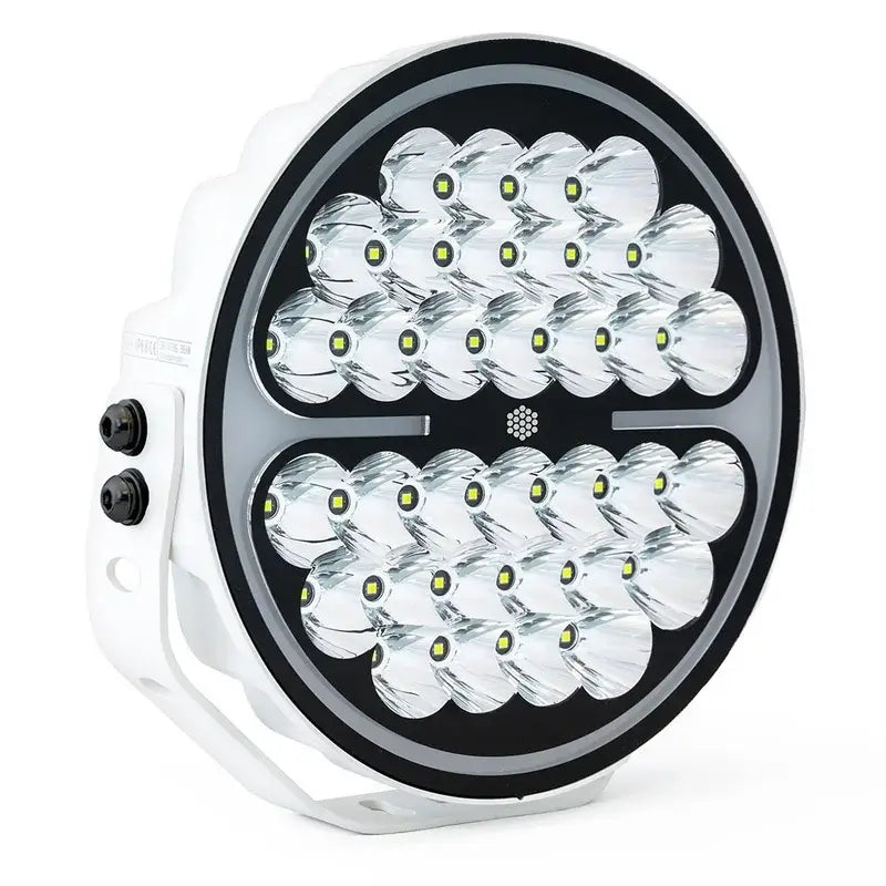 Faro di profondità LED rotondo Nova, corpo bianco, 150 W, 13600 lumen, luci diurne bicolore e flash, 9-36 V – Tralert