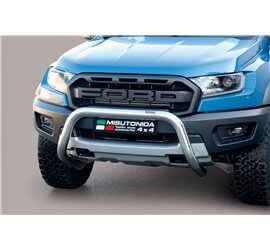 Bull Bar SB omologato CE Ford Ranger Raptor 2019–2022 Inox lucido Ø76 mm