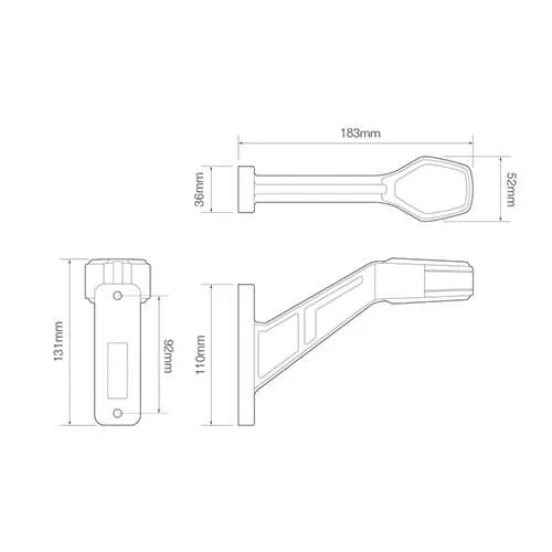 LED Autolamps - Sinistra | fanale frontale a LED | 12-24v | 30 cm. di cavo | rosso/bianco/ambra
