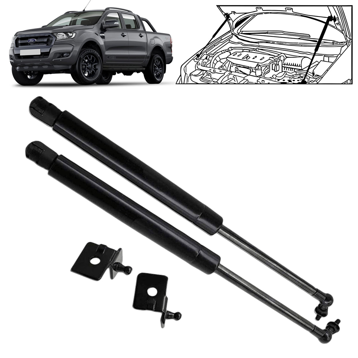 Molla a gas FORD Ranger 2009-2021