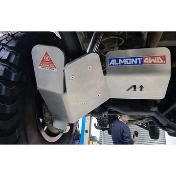 Piastre protezione ammortizzatori in alluminio 8 mm per Toyota Land Cruiser J8 serie 1989-2007, con bloccaggio differenziale, coppia, impianto 24 V – Almont4WD